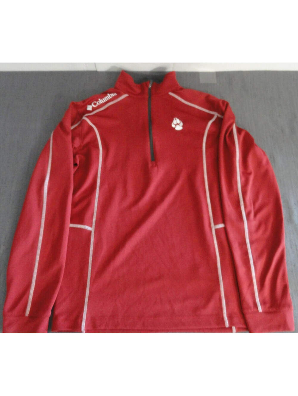 DESIGNER COLUMBIA GOLF OMNI-WICK 1/4 ZIP LONG SLEEVE PAW PRINT RED SHIRT SMALL